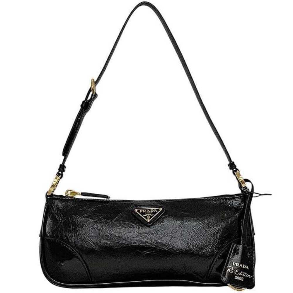 Prada Shoulder Bag Black Nero Black Leather Shoulder Zipper Logo Plate